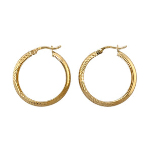 9ct Gold Sparkle Hoop Earrings