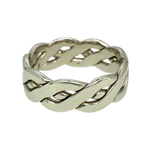Load image into Gallery viewer, New 9ct White Gold 7mm Celtic Band Ring in size N with the weight 5.50 grams
