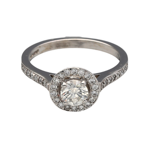 New 18ct White Gold & Diamond Set Halo Ring