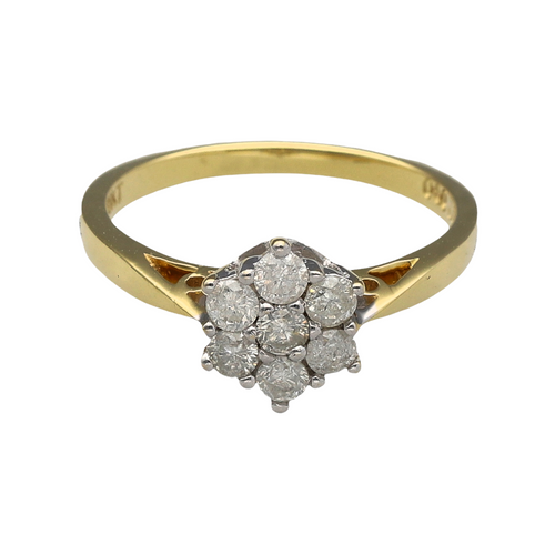 18ct Gold & Diamond Set Flower Ring