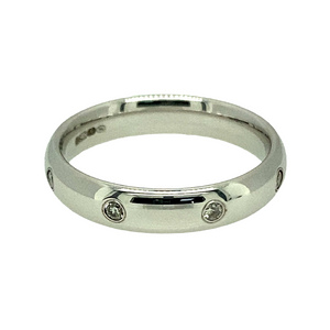 New 9ct White Gold & Diamond Band Ring in size U with the weight 6.70 grams. The band is 5mm wide