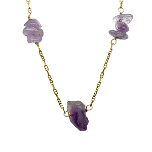 9ct Gold & Amethyst 16" Necklace