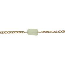 Load image into Gallery viewer, New 9ct Yellow Gold &amp; Moonstone stone on a 16&quot; anchor chain with the weight 4.20 grams. The moonstone stone is approximately 12mm by 8mm by 4mm. The moonstone smooths emotions and stress and promotes inspiration and good fortune. 

