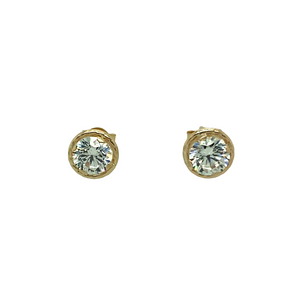 New 9ct Gold 4mm Cubic Zirconia Halo Stud Earrings with the weight 0.40 grams. The backs are 9mm long