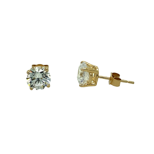 9ct Gold & 6mm Cubic Zirconia Stud Earrings