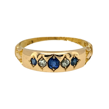 Load image into Gallery viewer, 18ct Gold Diamond &amp; Sapphire Chester Hallmark Ring
