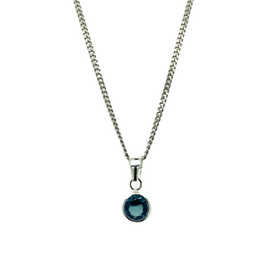 New 925 Silver March Birthstone Pendant 18"/20" Necklace