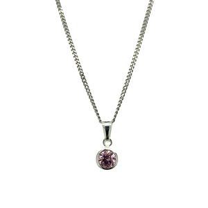 New 925 Silver October Birthstone Pendant 18"/20" Necklace