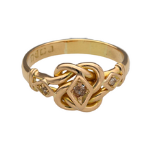 Load image into Gallery viewer, 18ct Gold &amp; Diamond Chester Hallmark Antique Knot Ring
