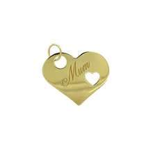 Load image into Gallery viewer, New 9ct Gold Mum Engraved Heart Pendant
