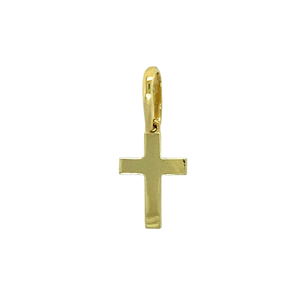 New 9ct Gold Small Plain Cross Pendant