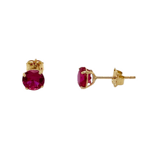 Load image into Gallery viewer, New 9ct Gold July Birthstone Stud Earrings
