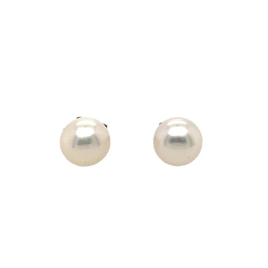 New 9ct Yellow Gold & 7mm Freshwater Pearl Stud Earrings with the weight 0.90 grams