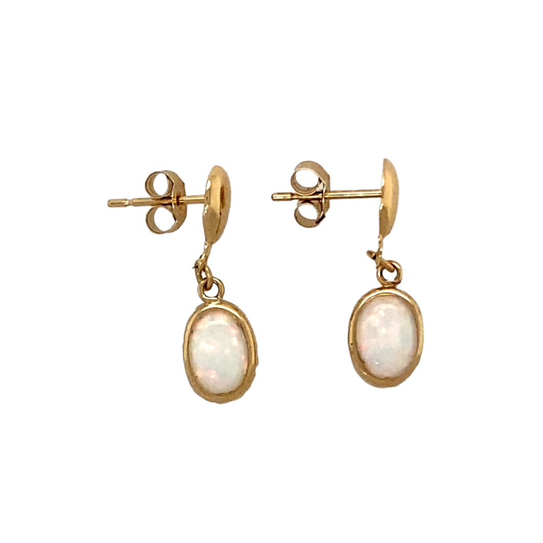 New 9ct Gold & Opalique Drop Earrings