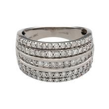 Load image into Gallery viewer, New 9ct White Gold &amp; Diamond Five Row Band Ring
