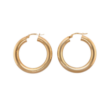 Load image into Gallery viewer, New 9ct Gold 28mm Plain Hoop Creole Earrings
