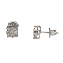 Load image into Gallery viewer, New 9ct White Gold &amp; Multi Set Diamond 50pt Stud Screwback Earrings
