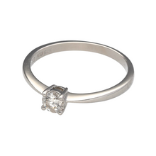 Load image into Gallery viewer, Preowned 9ct White Gold &amp; 25pt Diamond Set Solitaire Ring in size M with the weight 1.50 grams. The Diamond is brilliant cut and is approximately 25pt. The Diamond is also four claw set and is approximate clarity Si1 and colour M - O
