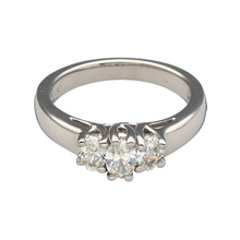 Load image into Gallery viewer, 14ct White Gold &amp; Diamond Oval Cut Trilogy Ring

