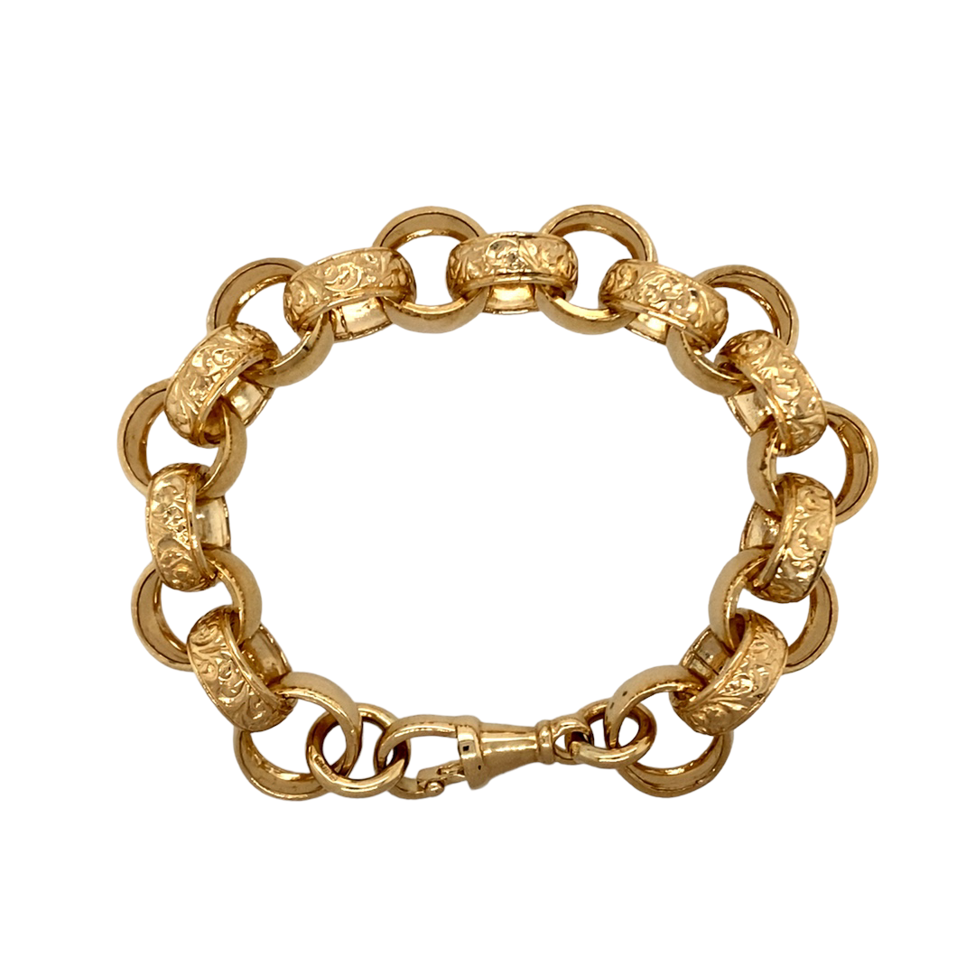30.4g 9ct Yellow Gold Belcher Bracelet - 21cm Length - Bracelets/Bangles -  Jewellery
