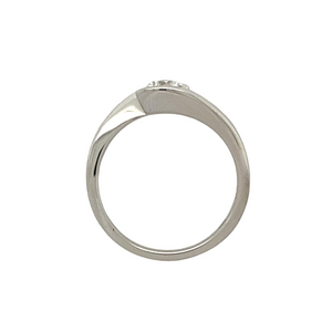 9ct White Gold & Diamond Set Twist Solitaire Ring