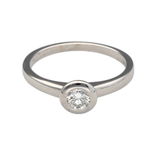 Load image into Gallery viewer, 18ct White Gold &amp; Diamond Rubover Set Solitaire Ring
