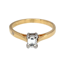 Load image into Gallery viewer, 18ct Gold &amp; Diamond Emerald Cut Solitaire Ring
