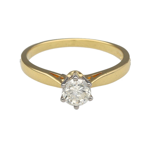 18ct Gold & 50pt Diamond Set Solitaire Ring