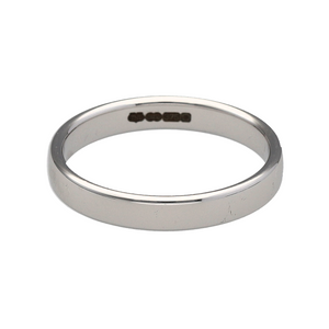 9ct White Gold Flat Court Shape Wedding Band Ring