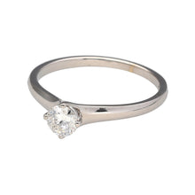 Load image into Gallery viewer, Preowned 18ct White Gold &amp; Diamond Set Solitaire Ring in size N with the weight 2.50 grams. The Diamond is approximately 36pt - 44pt with approximate clarity Si1 and colour M - N
