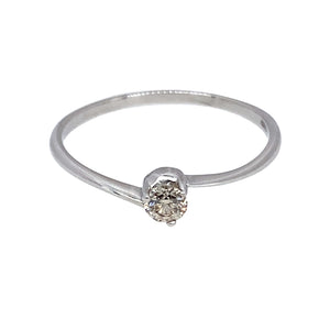 18ct White Gold & Diamond Set Twist Solitaire Ring