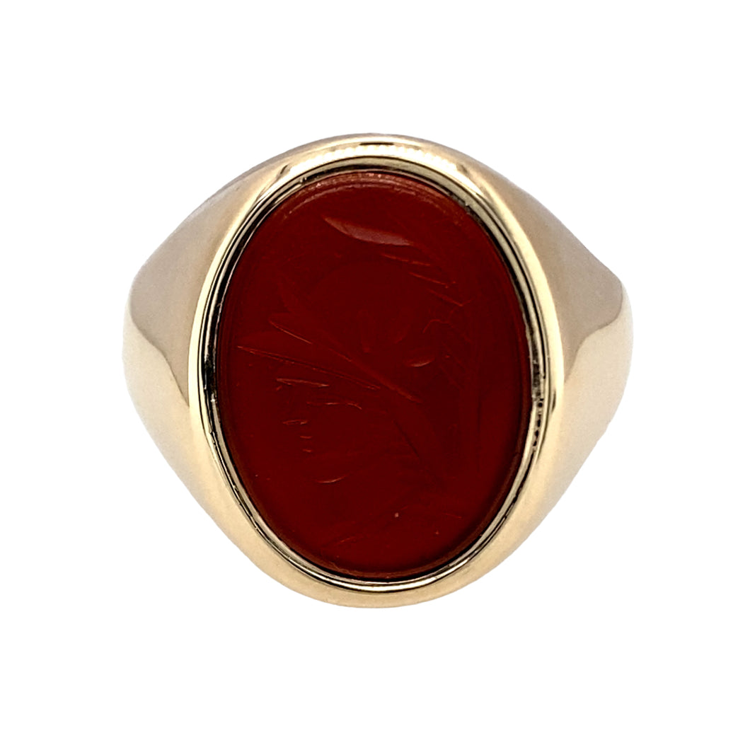 Mens carnelian discount signet ring