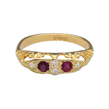 Load image into Gallery viewer, 18ct Gold Diamond &amp; Ruby Antique Style Ring
