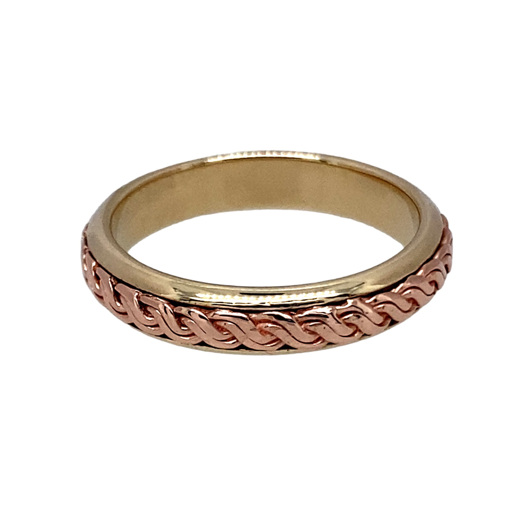 9ct Gold Clogau Inlaid Twist Band Ring