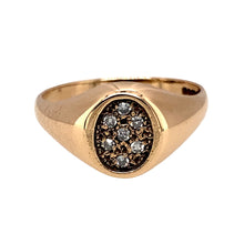 Load image into Gallery viewer, 9ct Gold &amp; Diamond Set Oval Signet Ring
