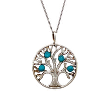 Load image into Gallery viewer, New 925 Silver &amp; Turquoise Set Tree of Life 18&quot; Necklace
