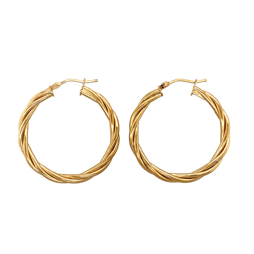 9ct Gold Twist Hoop Earrings