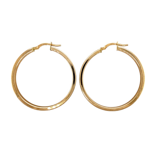 9ct Gold Ridged Hoop Earrings