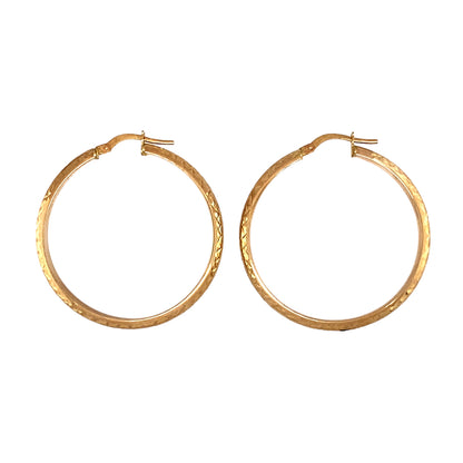 9ct Gold Sparkle Hoop Earrings