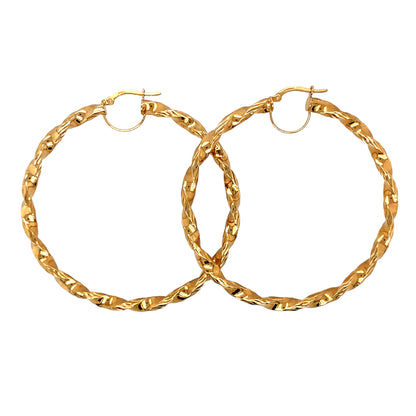 9ct Gold Twist Hoop Earrings