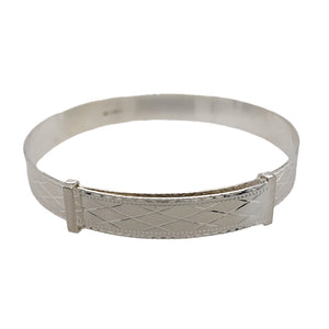 925 Silver D/C Patterned Expandable Bangle