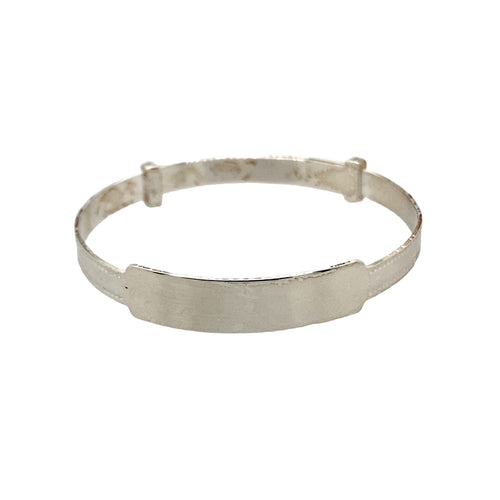 925 Silver Millgrain Edge ID Expander Bangle