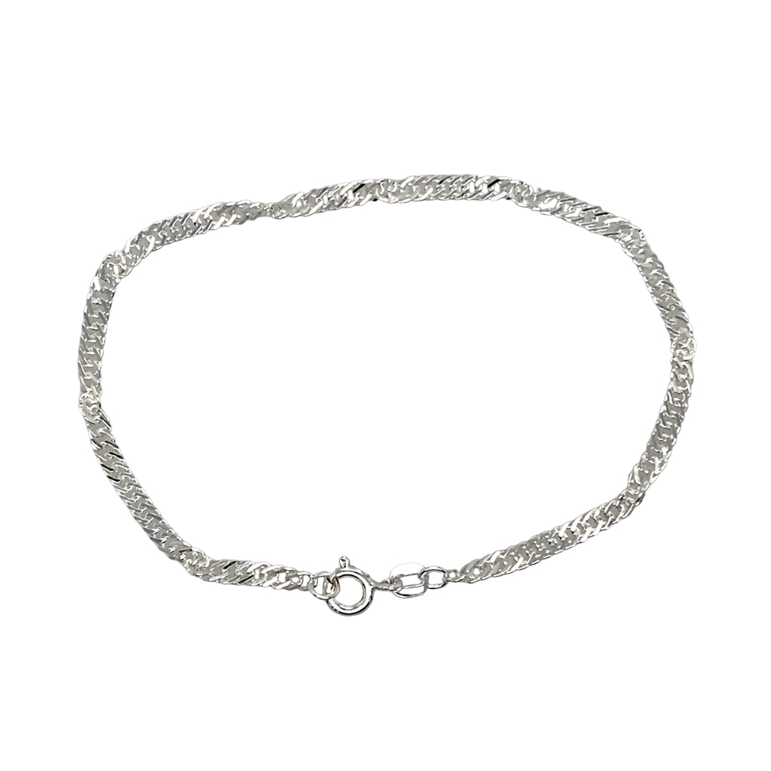 925 Silver 7.5" Singapore Bracelet