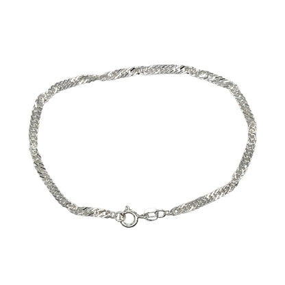 925 Silver 7.5" Singapore Bracelet