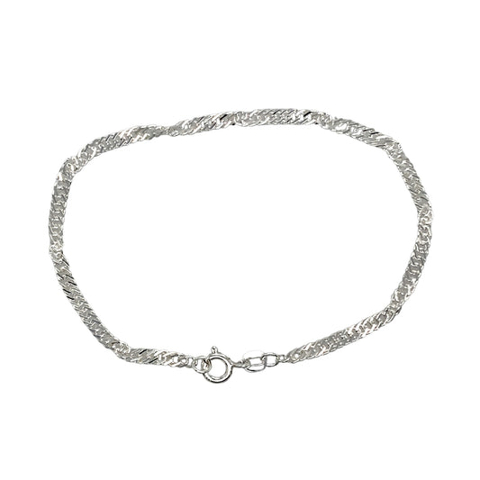 925 Silver 7.5" Singapore Bracelet