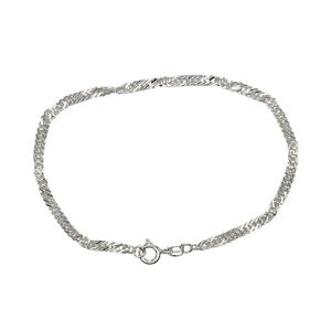 925 Silver 7.5" Singapore Bracelet