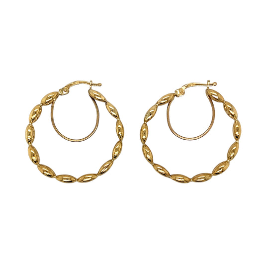 9ct Gold Fancy Hoop Earrings