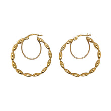 Load image into Gallery viewer, 9ct Gold Fancy Hoop Earrings
