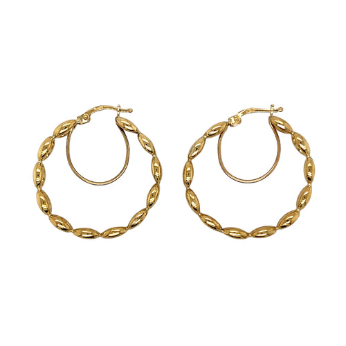 9ct Gold Fancy Hoop Earrings
