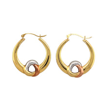 Load image into Gallery viewer, 9ct Gold Three Colour Knot Creole Earrings
